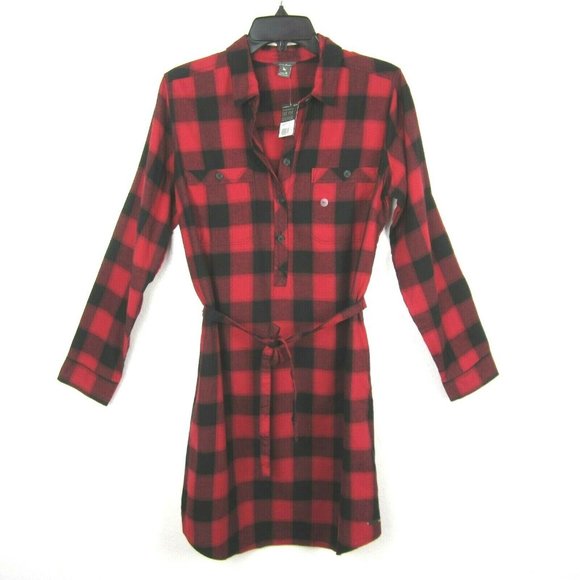 Eddie Bauer Hadley Buffalo Plaid Red Dress NEW 10 - Picture 3 of 10